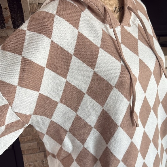 Favorite Girl knitted 2 piece khaki hooded sweater pocket harem pants w stripe - Picture 7 of 16